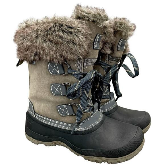 Khombu Slope Leather Snow Boots Size 7 - Picture 3 of 8